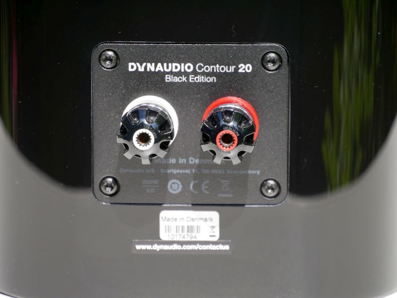 WBT Terminals an der Dynaudio Contour 20 black edition